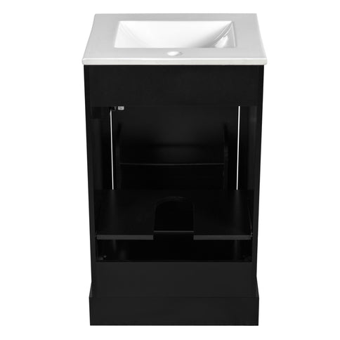 Elegant Bathroom Vanity With Ceramic Sink, Soft Close Door, Adjustable Shelf
