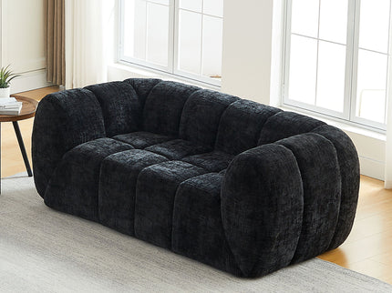 Quilted Cloud Sofa With Rounded Armrests And Piano Key Backrest Design