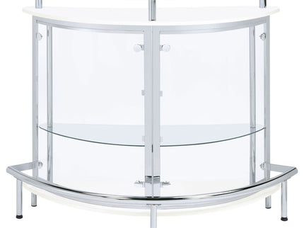 Strick - Freestanding Glass Top Home Bar Wine Cabinet - White