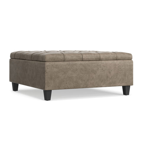 Harrison - Square Coffee Table Ottoman - Brown