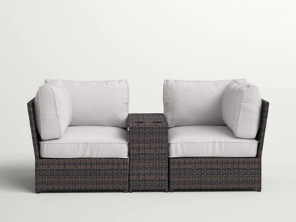 Outdoor Wicker Loveseat With Cushions