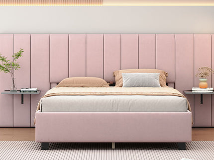 Upholstered Platform Bed With Big Headboard