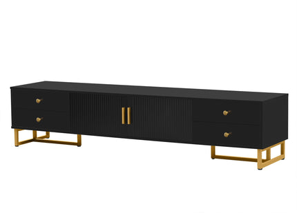 TV Media Console Table, TV Stand With Storage For Living Room - Black