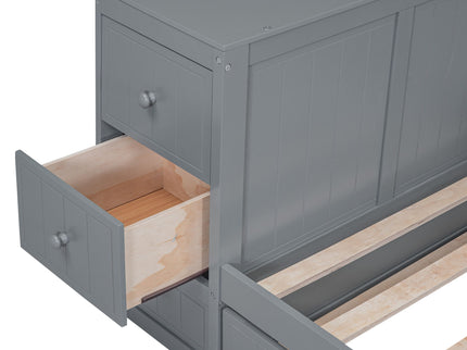 Daybed With Storage Arms, Trundle And Charging Station