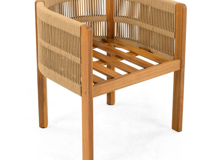 Outdoor Dining Chairs With Rope Handles (Set of 2)