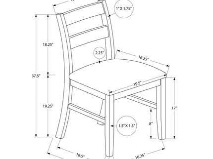 Dining Chair, Upholstered, Side, Dining Room, Transitional (Set of 2) - Brown