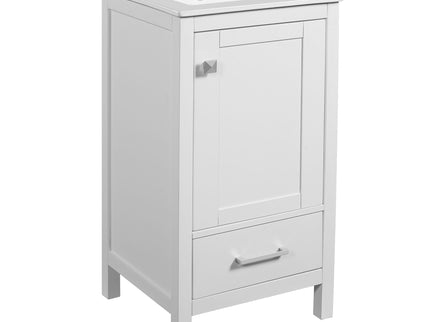 Bathroom Vanity With Ceramic Sink, Soft Close Drawers, Door Organizer, Divider Drawer, Adjustable Foot Pads