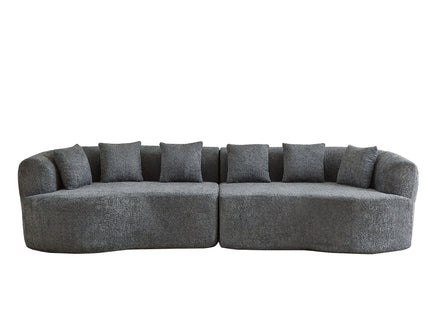 Curved Sectional Sofa With 6 Pillows