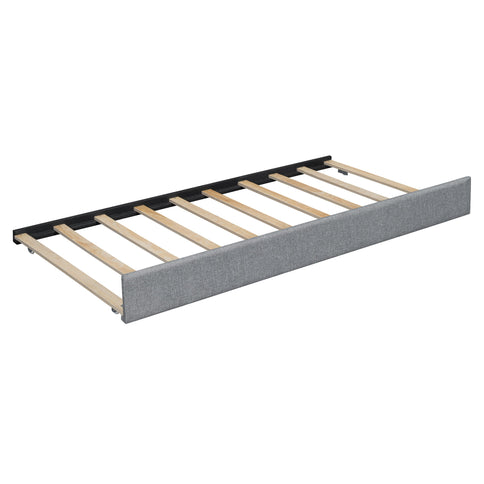 Upholstered Platform Bed With Reading Lights, Drawers, Trundle And Shelves