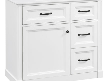 Modern Bathroom Vanity With Sink, 4 Drawers, Soft-Close Door, Adjustable Shelf