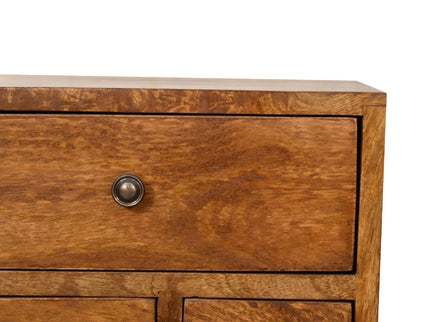 4 Drawer Multi Bedside Table - Chestnut