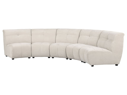 Oliver - 5 Piece Upholstered Sectional Sofa With Curved Silhouette - Ivory