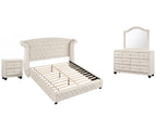 Beige / 4 Pc. Bed, Nightstand, Dresser, Mirror / Full