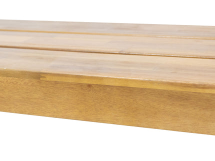 Nahanni - Rustic Acacia Wood Bench With Slat Design - Natural