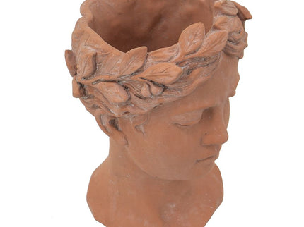 D7X11" Visage Head Bust Planter - Brown