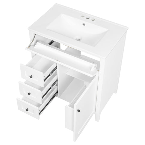 Bathroom Vanity With Sink, 3 Drawers And Adjustable Shelf, Freestanding Storage Unit