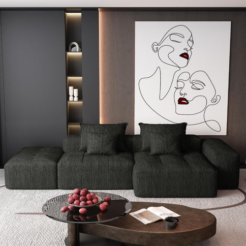 Modern Oversized Diy Combination Modular Sectional Sofa With Pillows