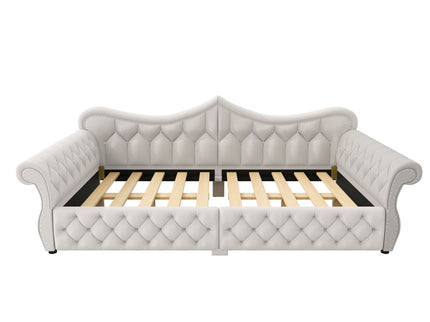 Upholstered Daybed With LED Lighting And Nailhead Trim
