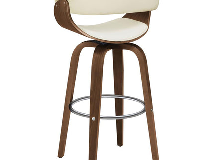 Swivel Bar Stool Elegant Design With Upholstery - Cream
