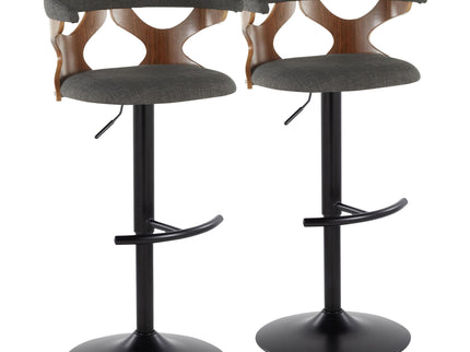 Gardenia - Contemporary Adjustable Barstool, Swivel With Rounded T Footrest (Set of 2)