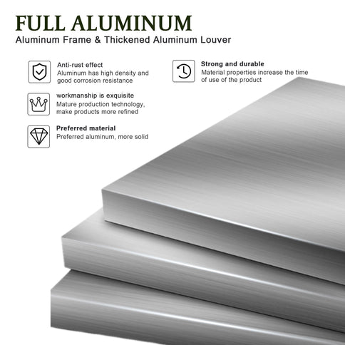 Premium Louver Pergola Aluminium Frame & Louvers