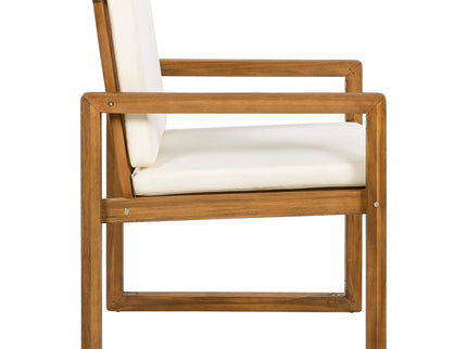 5 Piece Outdoor Patio Dining Set With 4 Armchairs And Table - Beige