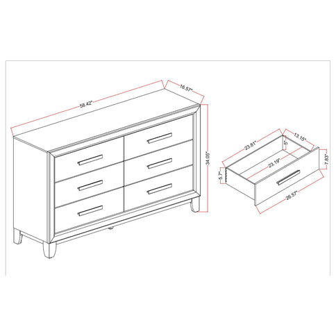 Harry - 5 Piece Bedroom Set With LED