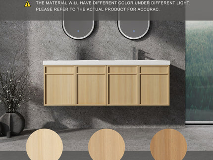 Wall-Mounted Bathroom Vanity With Resin Sink And Soft Closing Doors