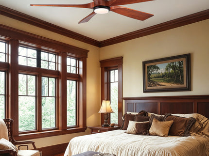 Ceiling Fan With Light And Remote Control, Noiseless, Dimmable, 6 Speeds Reversible For Indoor Or Covered Outdoor Use - Matte Black