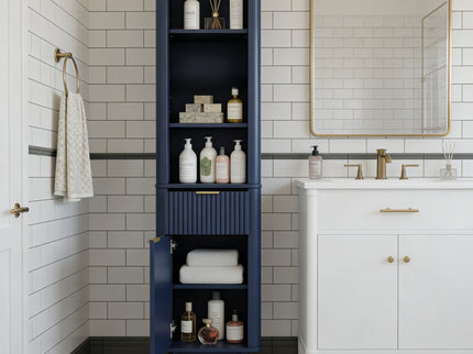 Tall Bathroom Storage Cabinet With Adjustable Shelves And 1 Drawer & Door