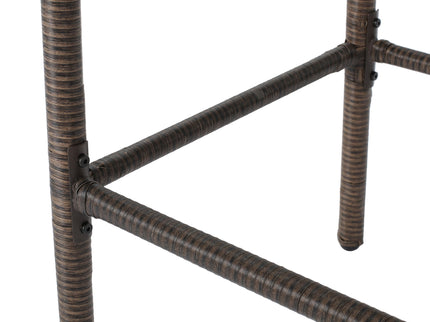 Outdoor Wicker Barstools With Rattan And Iron Frame