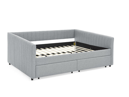 Upholstered Queen Daybed With 2 Drawers