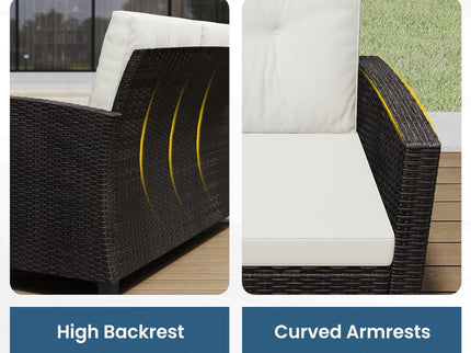 Modern All-Weather Patio Set With Cushions And Table