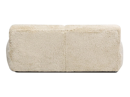 Summit - Faux Sheepskin Overstuffed Sofa - Cream Beige