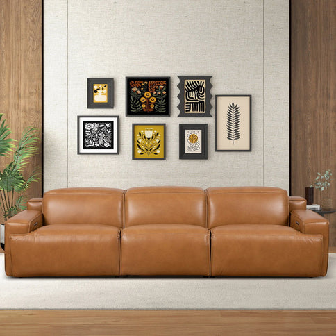 Urbana - Triple Power Recliner Sofa - Tan