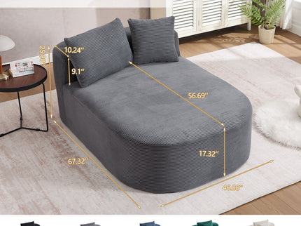 Oversized Chaise Lounge Sofa Bed With Deep Seat And Soft Pillows