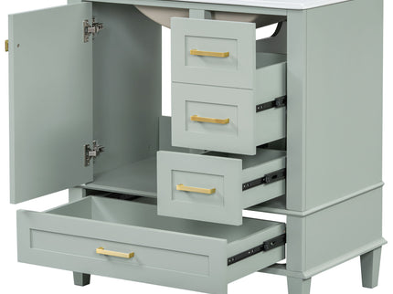 Bathroom Vanity, Modern Bathroom Cabinet With Sink Combo Set, Bathroom Storage Cabinet With A Soft Closing Door And 3 Drawers, Solid Wood Frame