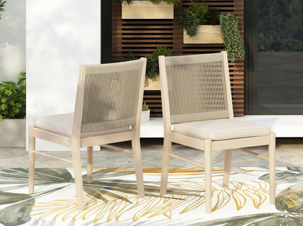 Cordoba - Dining Chair (Set of 2) Comfortable Armless Chairs - Beige