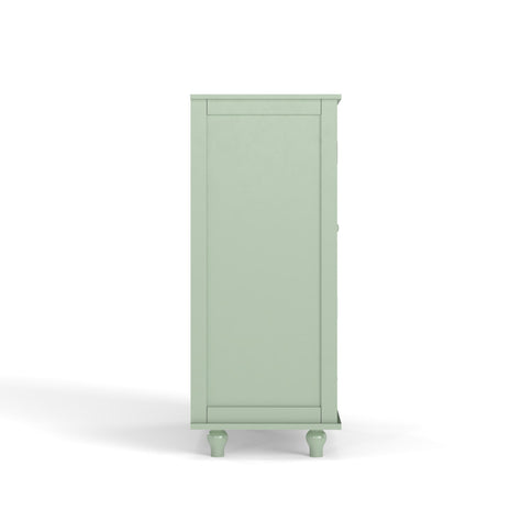 Minimalist Buffet Cabinet With Double Glass Doors And Drawer