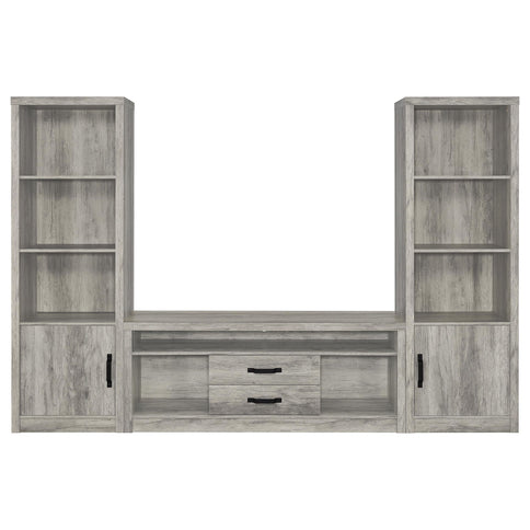Conifer - 3 Piece TV Entertainment Center With Storage - Gray