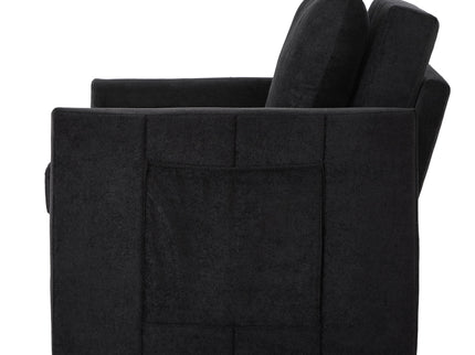 Upholstered Convertible Sleeper Sofa With 5 Position Backrest, Side Pockets, Storage
