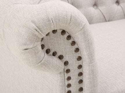 Nexuson - Upholstered Chesterfield Chair With Deep Tufted And Nailhead Trim
