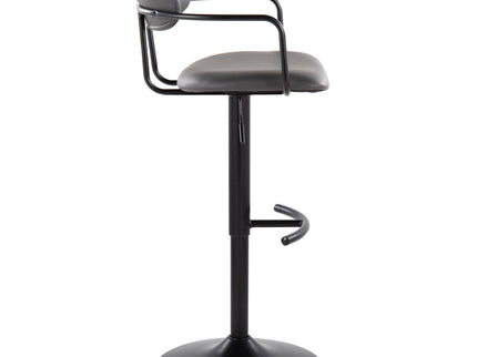 Demi - Contemporary Adjustable Height Barstool With Swivel With Rounded T Footrest (Set of 2)