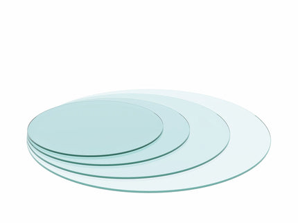 36" Round Tempered Glass Table Top Clear Glass 1 / 4" Thick Flat Polished Edge - Transparent