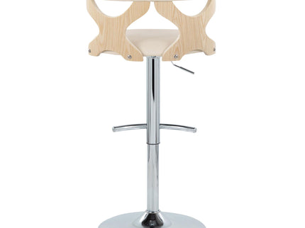 Gardenia - Contemporary Adjustable Barstool & Swivel, Rounded T Footrest (Set of 2)
