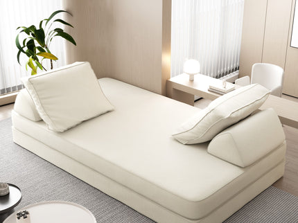 Multifunctional Convertible Sofa Bed With 2 Tumbler Backrests And 2 Pillows, Deep Seat Couch