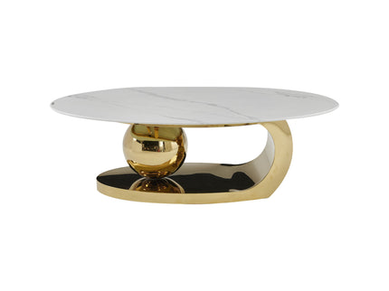 Oval Coffee Table With Geometric Precision