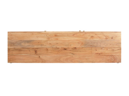 Boho Handcrafted 3 Door Sideboard, Carved Texture & Artisanal Charm - Natural
