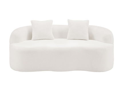 Curved Loveseat Sofa With Round Armrest