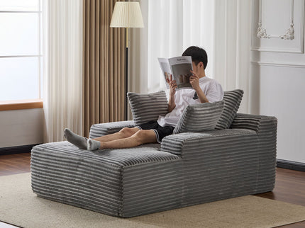 Oversized Chaise Lounge Chair Cozy Cloud Couch With 3 Throw Pillows And Wide Armrest